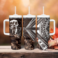 Hafa Adai Guam Discovery Day Tumbler With Handle Chamorro Latte Stone Hand Brown Version LT14 - Polynesian Pride