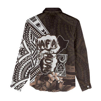 Hafa Adai Guam Discovery Day Women Casual Shirt Chamorro Latte Stone Hand Brown Version LT14 - Polynesian Pride