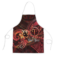 Personalised Polynesia Zodiac Aries Apron Galaxy Polynesian Pattern Chest Tattoo Style LT14 Red - Polynesian Pride