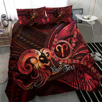 Personalised Polynesia Zodiac Aries Bedding Set Galaxy Polynesian Pattern Chest Tattoo Style LT14 - Polynesian Pride