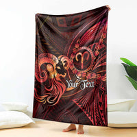 Personalised Polynesia Zodiac Aries Blanket Galaxy Polynesian Pattern Chest Tattoo Style LT14 - Polynesian Pride