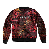 Personalised Polynesia Zodiac Aries Bomber Jacket Galaxy Polynesian Pattern Chest Tattoo Style LT14 - Polynesian Pride