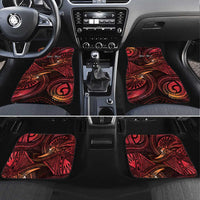 Personalised Polynesia Zodiac Aries Car Mats Galaxy Polynesian Pattern Chest Tattoo Style LT14 Set 4pcs Red - Polynesian Pride