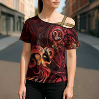 Personalised Polynesia Zodiac Aries Cross Shoulder Shirt Galaxy Polynesian Pattern Chest Tattoo Style LT14 - Polynesian Pride