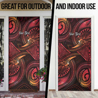 Personalised Polynesia Zodiac Aries Door Cover Galaxy Polynesian Pattern Chest Tattoo Style LT14 - Polynesian Pride