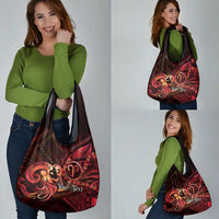 Personalised Polynesia Zodiac Aries Grocery Bag Galaxy Polynesian Pattern Chest Tattoo Style LT14 - Polynesian Pride