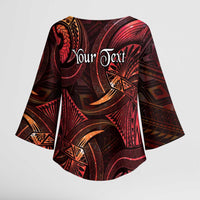 Personalised Polynesia Zodiac Aries Kimono Sleeve Blouse Galaxy Polynesian Pattern Chest Tattoo Style LT14 - Polynesian Pride