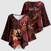 Personalised Polynesia Zodiac Aries Kimono Sleeve Blouse Galaxy Polynesian Pattern Chest Tattoo Style LT14 - Polynesian Pride