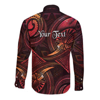 Personalised Polynesia Zodiac Aries Long Sleeve Button Shirt Galaxy Polynesian Pattern Chest Tattoo Style LT14 - Polynesian Pride