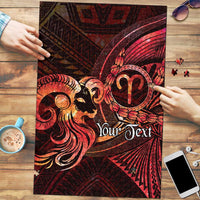 Personalised Polynesia Zodiac Aries Puzzle Galaxy Polynesian Pattern Chest Tattoo Style LT14 Red - Polynesian Pride