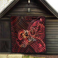 Personalised Polynesia Zodiac Aries Quilt Galaxy Polynesian Pattern Chest Tattoo Style LT14 - Polynesian Pride