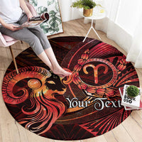 Personalised Polynesia Zodiac Aries Round Carpet Galaxy Polynesian Pattern Chest Tattoo Style LT14 - Polynesian Pride