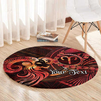 Personalised Polynesia Zodiac Aries Round Carpet Galaxy Polynesian Pattern Chest Tattoo Style LT14 - Polynesian Pride