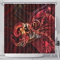 Personalised Polynesia Zodiac Aries Shower Curtain Galaxy Polynesian Pattern Chest Tattoo Style LT14 - Polynesian Pride