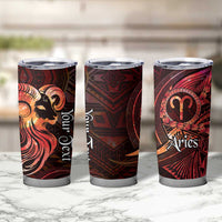 Personalised Polynesia Zodiac Aries Tumbler Cup Galaxy Polynesian Pattern Chest Tattoo Style LT14 - Polynesian Pride
