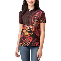 Personalised Polynesia Zodiac Aries Women Polo Shirt Galaxy Polynesian Pattern Chest Tattoo Style LT14 - Polynesian Pride