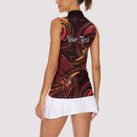 Personalised Polynesia Zodiac Aries Women Sleeveless Polo Shirt Galaxy Polynesian Pattern Chest Tattoo Style LT14 - Polynesian Pride
