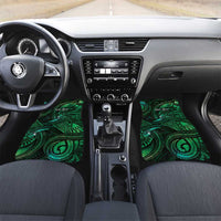 Personalised Polynesia Zodiac Taurus Car Mats Galaxy Polynesian Pattern Chest Tattoo Style LT14 Set 2pcs - Front Green - Polynesian Pride