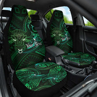 Personalised Polynesia Zodiac Taurus Car Seat Cover Galaxy Polynesian Pattern Chest Tattoo Style LT14 One Size Green - Polynesian Pride