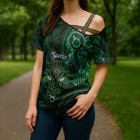 Personalised Polynesia Zodiac Taurus Cross Shoulder Shirt Galaxy Polynesian Pattern Chest Tattoo Style LT14 - Polynesian Pride