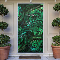 Personalised Polynesia Zodiac Taurus Door Cover Galaxy Polynesian Pattern Chest Tattoo Style LT14 Green - Polynesian Pride