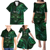Personalised Polynesia Zodiac Taurus Family Matching Puletasi and Hawaiian Shirt Galaxy Polynesian Pattern Chest Tattoo Style LT14 - Polynesian Pride