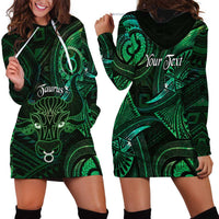 Personalised Polynesia Zodiac Taurus Hoodie Dress Galaxy Polynesian Pattern Chest Tattoo Style LT14 - Polynesian Pride