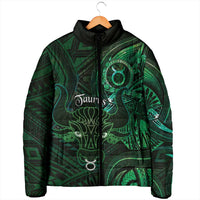 Personalised Polynesia Zodiac Taurus Padded Jacket Galaxy Polynesian Pattern Chest Tattoo Style LT14 - Polynesian Pride