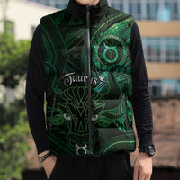 Personalised Polynesia Zodiac Taurus Sleeveless Puffer Jacket Galaxy Polynesian Pattern Chest Tattoo Style LT14 - Polynesian Pride