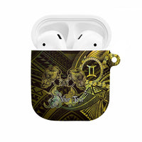 Personalised Polynesia Zodiac Gemini AirPods Case Galaxy Polynesian Pattern Chest Tattoo Style LT14 Yellow - Polynesian Pride