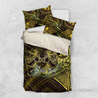 Personalised Polynesia Zodiac Gemini Bedding Set Galaxy Polynesian Pattern Chest Tattoo Style LT14 US Twin 172cm x 218cm Yellow - Polynesian Pride