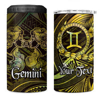 Personalised Polynesia Zodiac Gemini 4 in 1 Can Cooler Tumbler Galaxy Polynesian Pattern Chest Tattoo Style LT14 One Size: 16 oz Yellow - Polynesian Pride