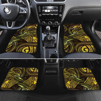Personalised Polynesia Zodiac Gemini Car Mats Galaxy Polynesian Pattern Chest Tattoo Style LT14 Set 4pcs Yellow - Polynesian Pride