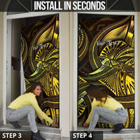Personalised Polynesia Zodiac Gemini Door Cover Galaxy Polynesian Pattern Chest Tattoo Style LT14 - Polynesian Pride