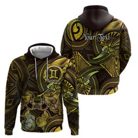 Personalised Polynesia Zodiac Gemini Hoodie Galaxy Polynesian Pattern Chest Tattoo Style LT14 - Polynesian Pride