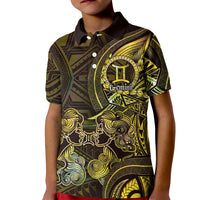 Personalised Polynesia Zodiac Gemini Kid Polo Shirt Galaxy Polynesian Pattern Chest Tattoo Style LT14 Kid Yellow - Polynesian Pride
