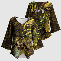 Personalised Polynesia Zodiac Gemini Kimono Sleeve Blouse Galaxy Polynesian Pattern Chest Tattoo Style LT14 - Polynesian Pride