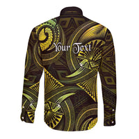 Personalised Polynesia Zodiac Gemini Long Sleeve Button Shirt Galaxy Polynesian Pattern Chest Tattoo Style LT14 - Polynesian Pride