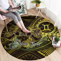 Personalised Polynesia Zodiac Gemini Round Carpet Galaxy Polynesian Pattern Chest Tattoo Style LT14 - Polynesian Pride