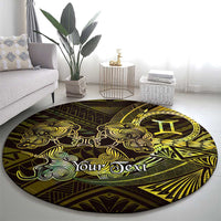 Personalised Polynesia Zodiac Gemini Round Carpet Galaxy Polynesian Pattern Chest Tattoo Style LT14 - Polynesian Pride