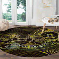Personalised Polynesia Zodiac Gemini Round Carpet Galaxy Polynesian Pattern Chest Tattoo Style LT14 - Polynesian Pride