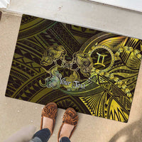 Personalised Polynesia Zodiac Gemini Rubber Doormat Galaxy Polynesian Pattern Chest Tattoo Style LT14 - Polynesian Pride