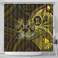 Personalised Polynesia Zodiac Gemini Shower Curtain Galaxy Polynesian Pattern Chest Tattoo Style LT14 - Polynesian Pride