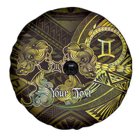 Personalised Polynesia Zodiac Gemini Spare Tire Cover Galaxy Polynesian Pattern Chest Tattoo Style LT14 - Polynesian Pride