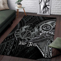 Personalised Polynesia Zodiac Cancer Area Rug Galaxy Polynesian Pattern Chest Tattoo Style LT14 Black - Polynesian Pride