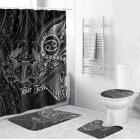 Personalised Polynesia Zodiac Cancer Bathroom Set Galaxy Polynesian Pattern Chest Tattoo Style LT14 Bathroom Set (4 pcs) Black - Polynesian Pride