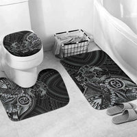 Personalised Polynesia Zodiac Cancer Bathroom Set Galaxy Polynesian Pattern Chest Tattoo Style LT14 Mat Set Only (3 pcs) One Size Black - Polynesian Pride