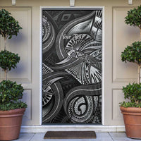 Personalised Polynesia Zodiac Cancer Door Cover Galaxy Polynesian Pattern Chest Tattoo Style LT14 Black - Polynesian Pride
