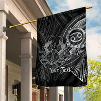 Personalised Polynesia Zodiac Cancer Garden Flag Galaxy Polynesian Pattern Chest Tattoo Style LT14 House Flag Black - Polynesian Pride