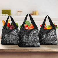 Personalised Polynesia Zodiac Cancer Grocery Bag Galaxy Polynesian Pattern Chest Tattoo Style LT14 3-pack One Size Black - Polynesian Pride